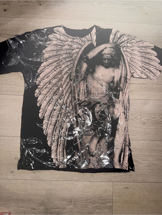 F26 Other - Vintage Y2K Archangel All over Print Black & Grey T- Shirt